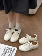 White leather sneakers