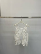 White lace vest with buttons