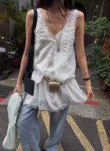 White lace vest with buttons