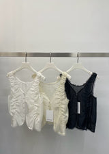 White lace vest with buttons