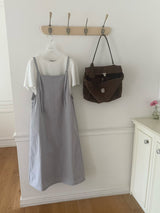Light grey A cut overall dress w/ adj. straps
