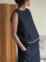 Denim vest w/ pocket