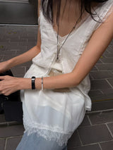 White lace vest with buttons