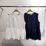 Cutout embroidery in chiffon hem