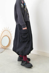 Black pocket balloon skirt