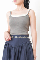 Grey 2in1 layer bra top