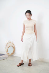 White A cut skirt w/ double front layers