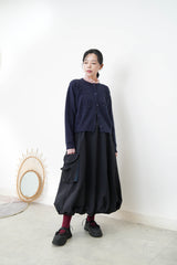 Navy cardigan w/ floral pattern