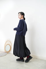 Navy cardigan w/ floral pattern