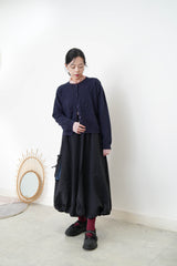 Navy cardigan w/ floral pattern