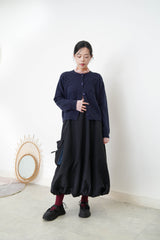 Navy cardigan w/ floral pattern