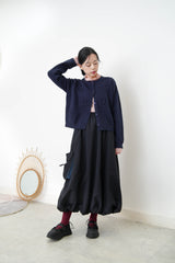 Navy cardigan w/ floral pattern