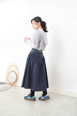 Navy A cut skirt w/ v shape cutting