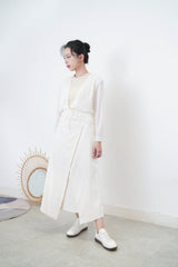 White cardigan w/ sheer hem