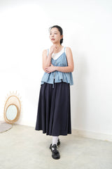Blue stripy denim cami w/ white inner in set