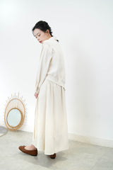 Ivory asy. Vest in fringe trimming