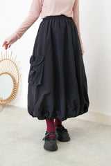 Black pocket balloon skirt