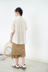 Cream stripes texture shirt