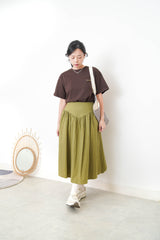 Brown ribbon print tee