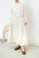 Ivory asy. Vest in fringe trimming