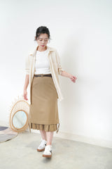 Cream stripes texture shirt