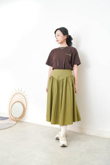 Brown ribbon print tee