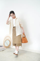 Cream stripes texture shirt