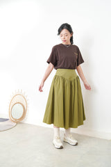 Brown ribbon print tee