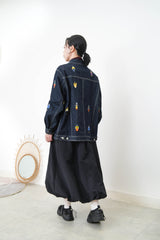 Premium embroidery denim unisex jacket