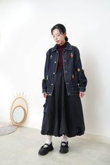 Premium embroidery denim unisex jacket