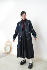 Premium embroidery denim unisex jacket