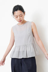 Grey chiffon peplum vest w/ cami inner set