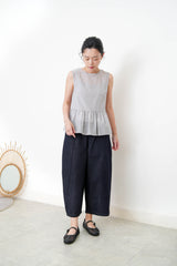 Grey chiffon peplum vest w/ cami inner set
