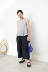 Grey chiffon peplum vest w/ cami inner set