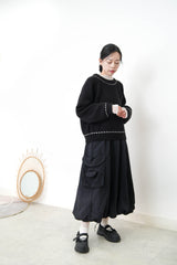 Black sweater w/ contrast stitching