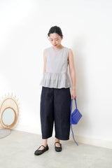 Grey chiffon peplum vest w/ cami inner set