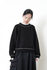 Black sweater w/ contrast stitching