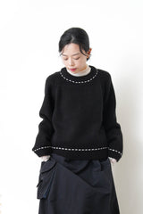 Black sweater w/ contrast stitching