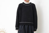 Black sweater w/ contrast stitching