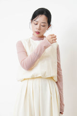 Padded vest in crop cut