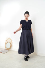 Navy skirt w/ stitching details