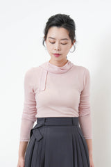 Pink soft inner top w/ detail collar