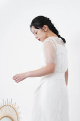 White premium one piece w/ waist layering