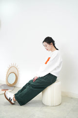 White patchwork pullover w/ elastic waist