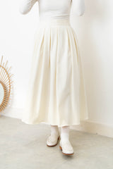 Ivory pleats skirt