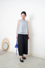 Pastel blue detail double layerings linen vest