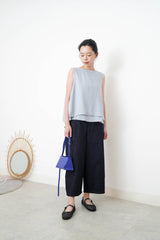 Pastel blue detail double layerings linen vest