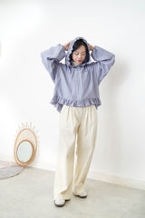 Blue peplum blouse w/ hoodies