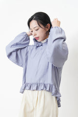 Blue peplum blouse w/ hoodies