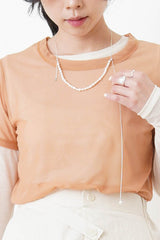 Peach mesh Tee top or set